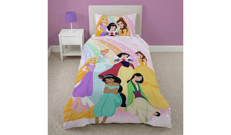 Disney Kids Princess Rainbow Pink Bedding Set - Single