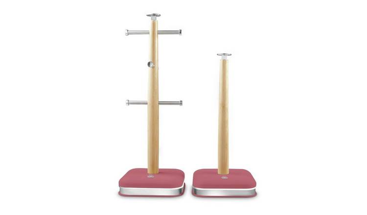 Swan Nordic 6 Cup Bamboo Towel Pole and Mug Tree - Fuchsia Rose