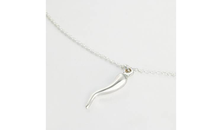 Revere 925 Sterling Silver Horn Pendant Necklace