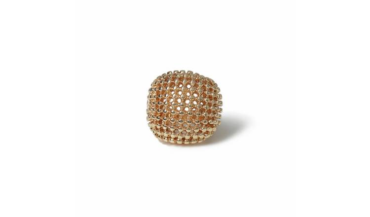 Freedom Gold Tone Ball Chunky Statement Ring - Large