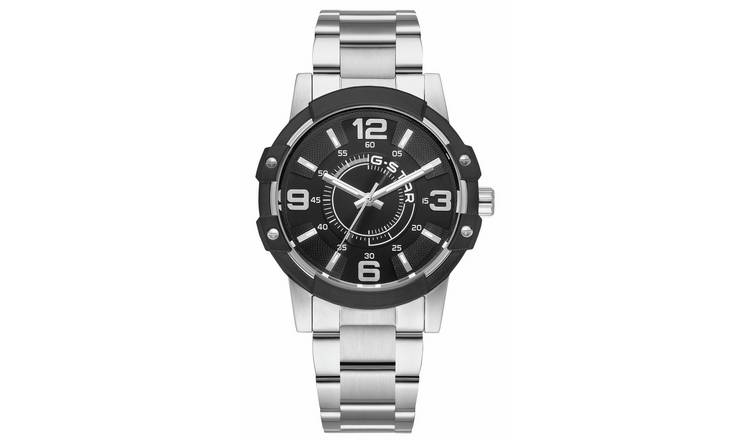 G Star Constructed Men's Silver Stainless Steel Bracelet Watch