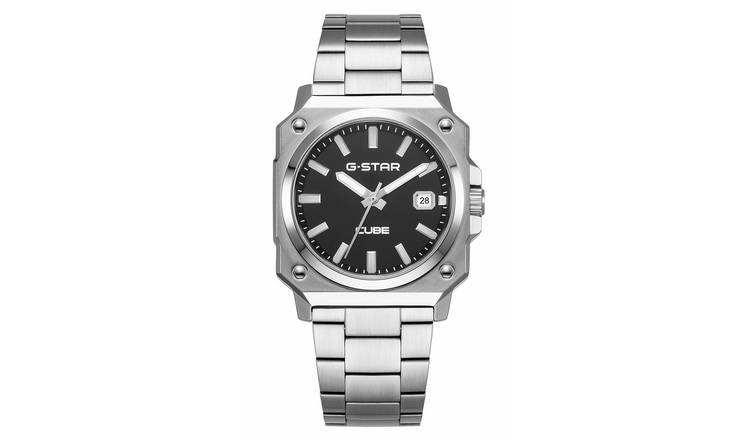 G Star Cube Men's Silver Stainless Steel Bracelet Watch
