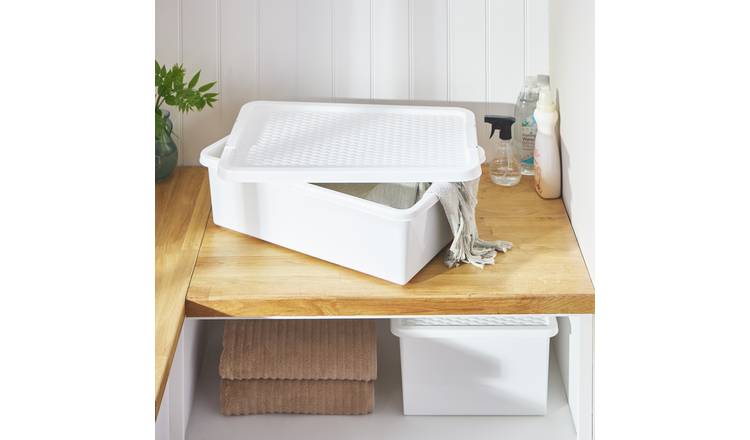 Argos Home 32L Plastic Storage Box - White