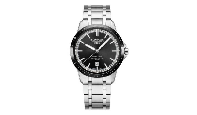 Roamer Mercury Classic Black Dial Silver Bracelet Men's Watch