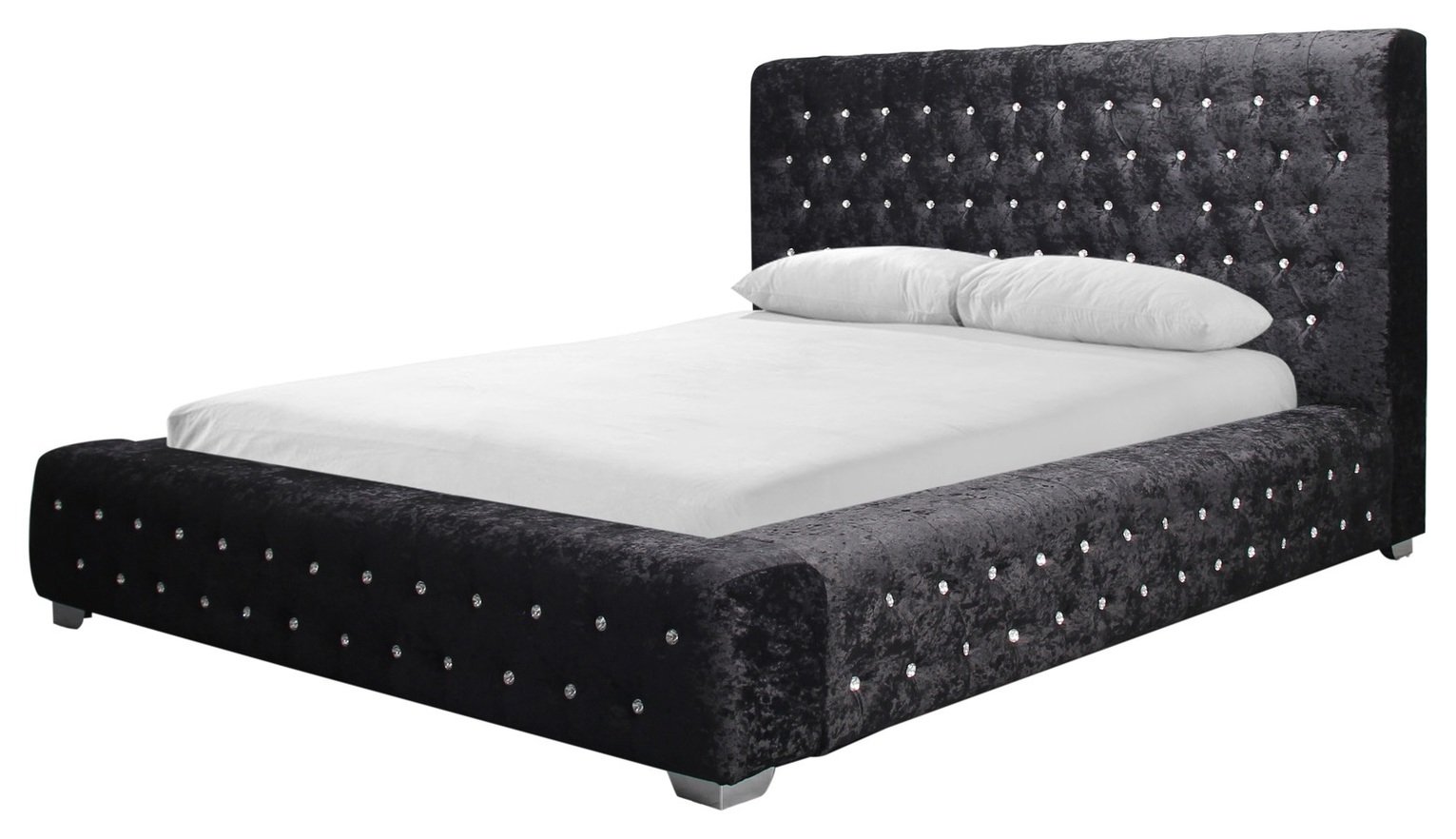 Birlea Grande Double Velvet Ottoman Bed Frame - Black