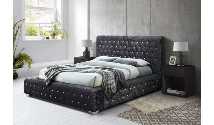 Grande crushed shop velvet bed