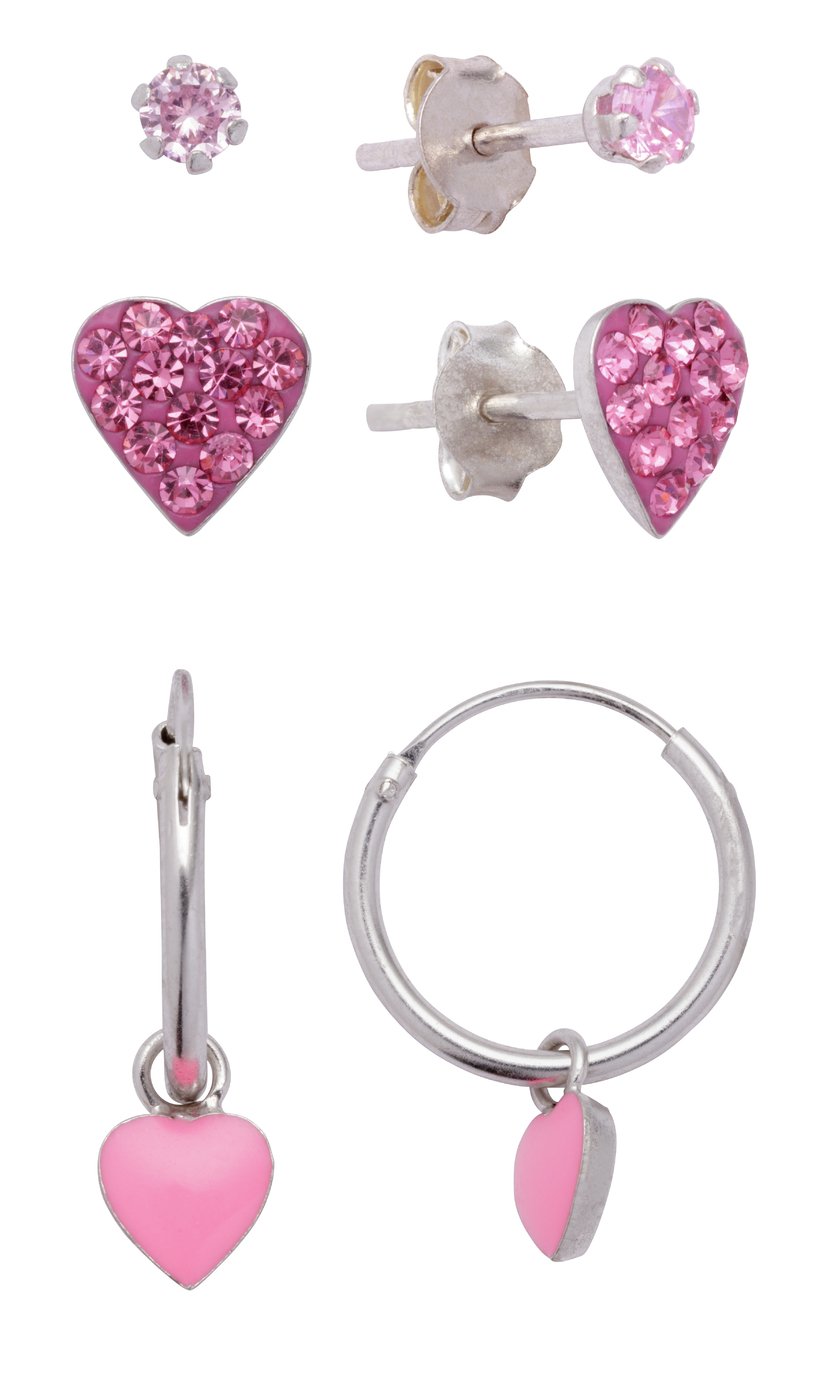 Revere Sterling Siver Kid's Crystal Hoop & Stud Earrings Review