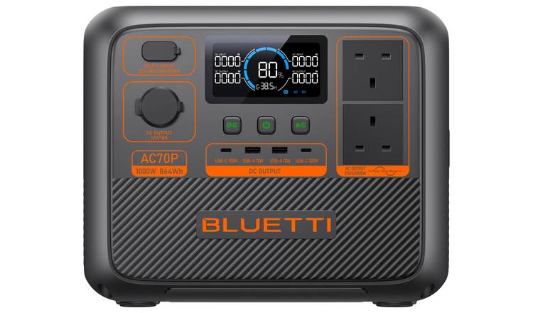 BLUETTI AC70P 1000W Portable Power Station - 864Wh