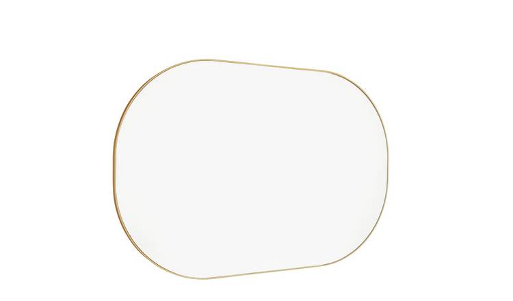 Brass oval store mirror