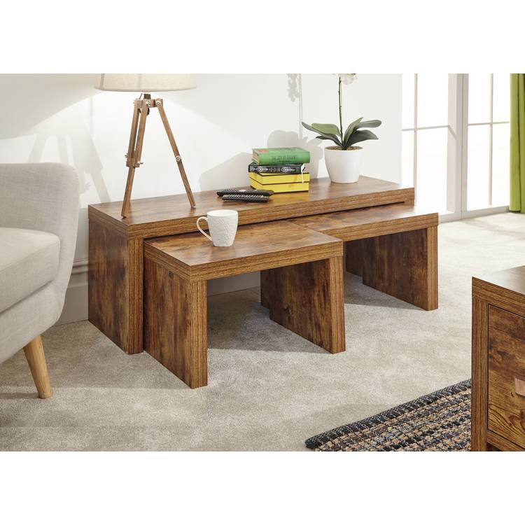 GFW Jakarta Nest of 3 Tables - Mango Wood Effect 0
