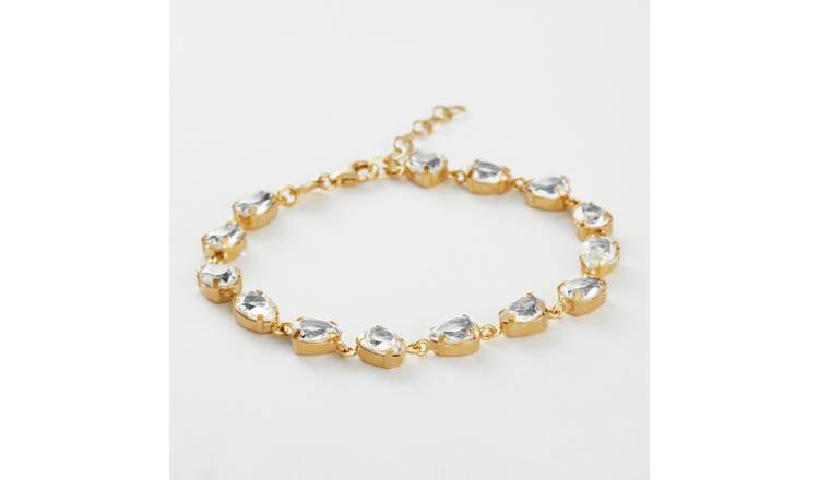 Revere Yellow Gold Plated 925 Sterling Silver Multi Crystals Bracelet