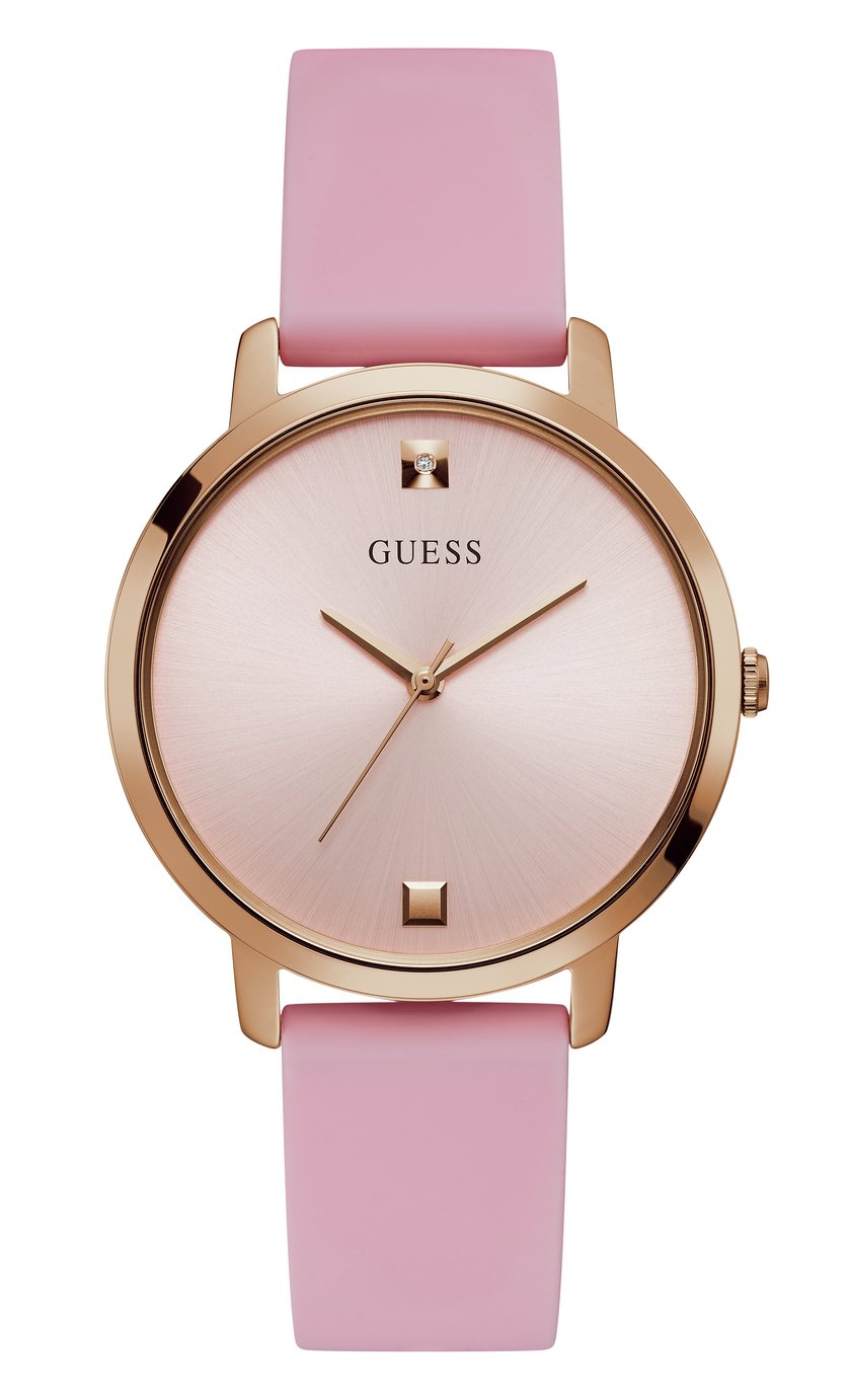 Guess Ladies Pink Leather Strap Watch Review