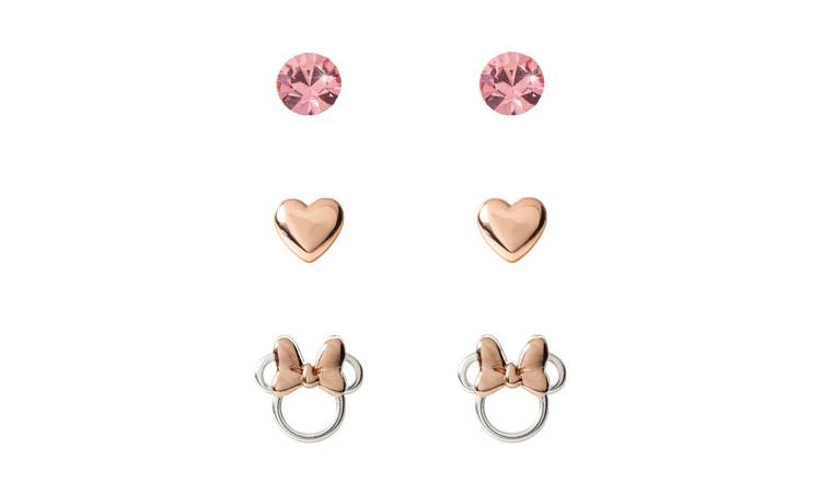 Disney Two Tone Minnie Mouse Earrings Set - Pack of 3