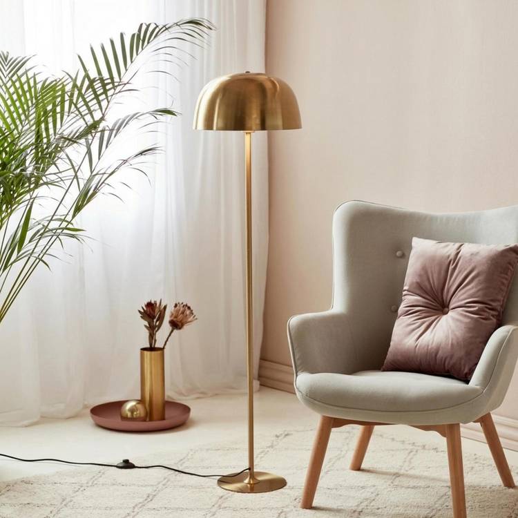 Nordlux Cera Metal Statement Floor Lamp - Brass 0