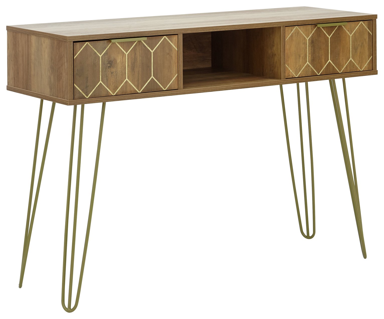 GFW Orleans 2 Drawer Console Table - Mango Wood Effect
