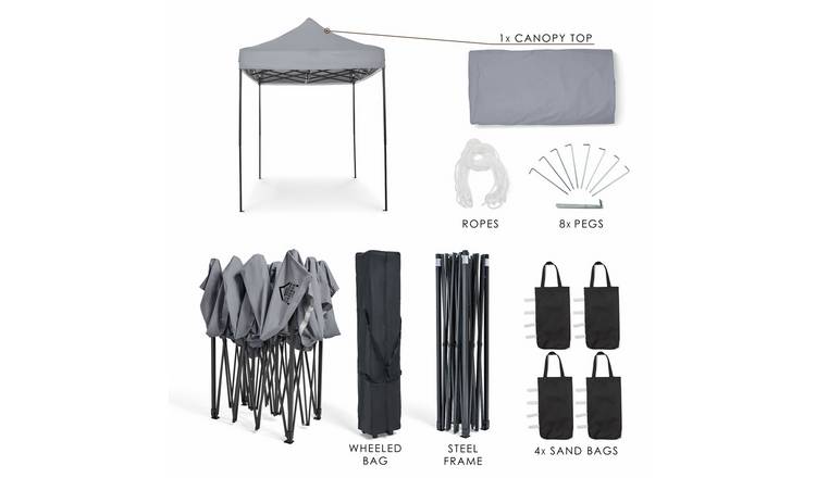 All Seasons Gazebos 3x2m Pop Up Garden Gazebo - Metallic Grey