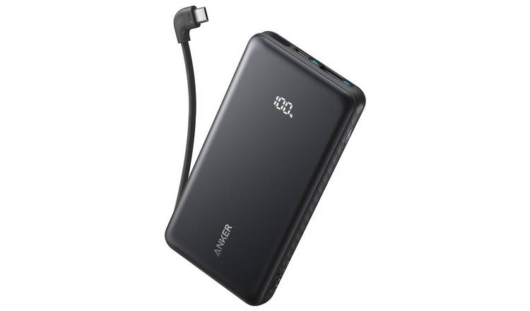 Anker Zolo 22.5W 10000mAh Portable Power Bank with Built-In USB-C Cable - Black