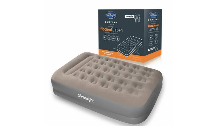 Silentnight PVC Extra High Flocked Airbed with Built-in Electric Pump - Double