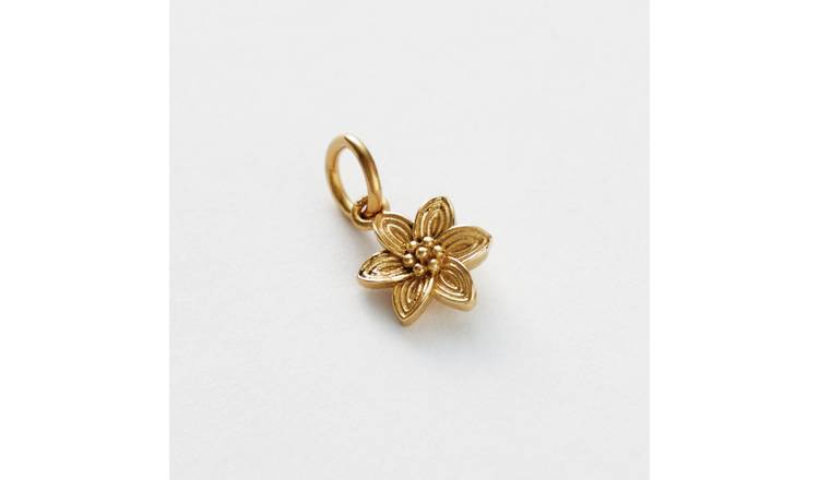 Revere Yellow Gold Plated 925 Sterling Silver Flower Charm