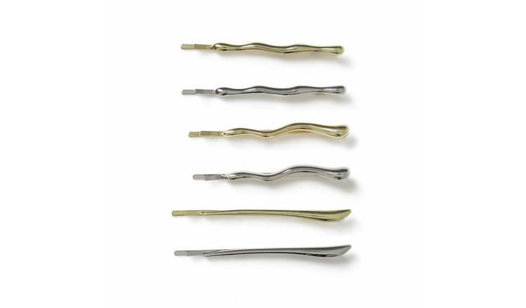 Freedom Gold and Silver Tone Mixed Metal Hair Pins - Pack of 6