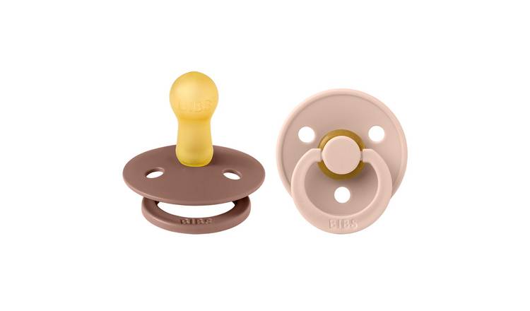 BIBS Colour Pacifier 2 Pack - Woodchuck/Blush