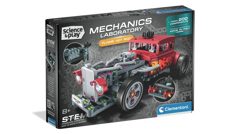 Clementoni Science & Play Mechanics Lab Hotrod and Rocket Truck Construction Toy