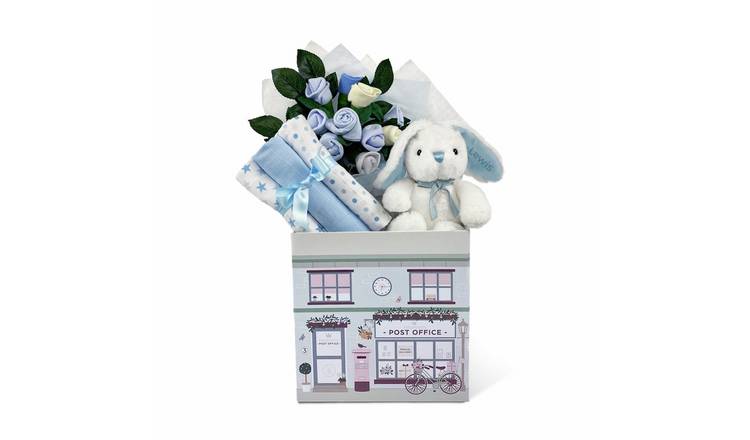 Babyblooms Personalised Little Blue Bunny And Baby Clothes Gift Hamper