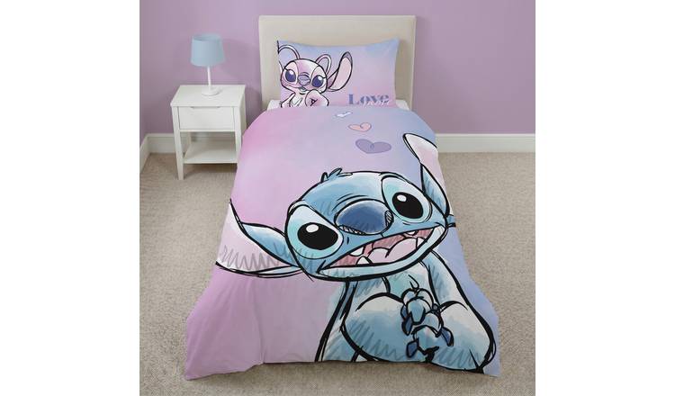 Disney Kids Stitch Love More Blue Bedding Set - Double