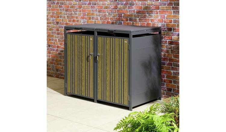 Rowlinson 480L Wimbledon Double Bin Store - Oak
