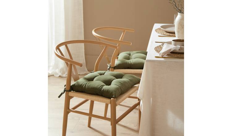 Yard Slub Cotton Lichen Seat Pad 2 Pack - 40x40cm