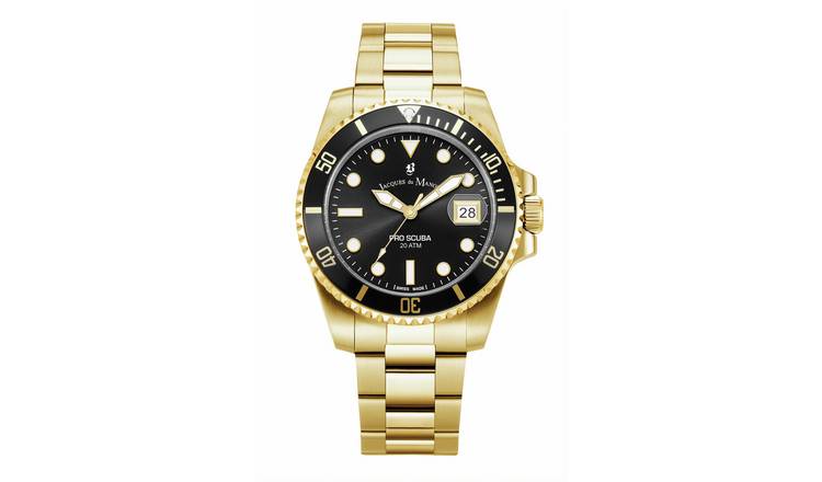 Jacques Du Manoir Pro Scuba 43 Men's Gold Stainless Steel Bracelet Watch