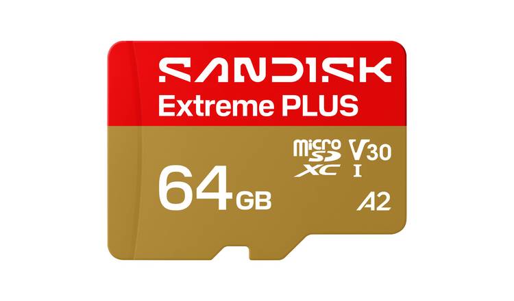 SanDisk Extreme PLUS 200MB/s microSDXC UHS-I Memory Card with Adaptor - 64GB