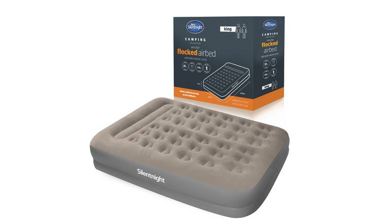 Silentnight PVC Extra High Flocked Airbed with Built-in Electric Pump - King