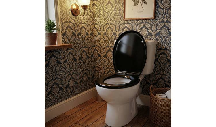 Aqualona Duroplast Hard Plastic Toilet Seat - Black