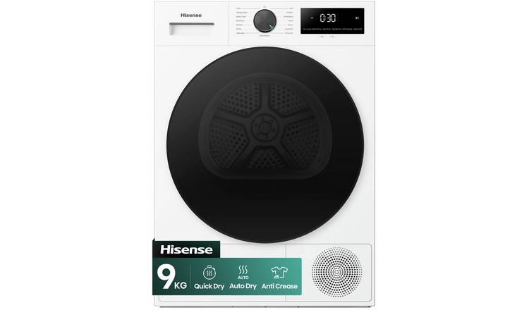 Hisense DH1I900UWDCA 9KG Heat Pump Tumble Dryer - White
