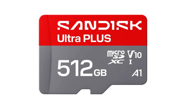 SanDisk Ultra PLUS 200MB/s microSDXC UHS-I Memory Card with Adaptor - 512GB