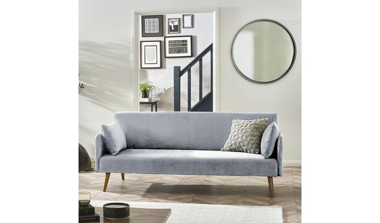 Julian Bowen Andi Fabric Sofa Bed Light Wood Feet - Grey