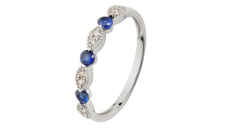 Revere 9ct White Gold Cubic Zirconia Eternity Ring - K