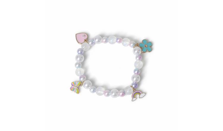Flitzy Pastel Charm Beaded Stretch Bracelet