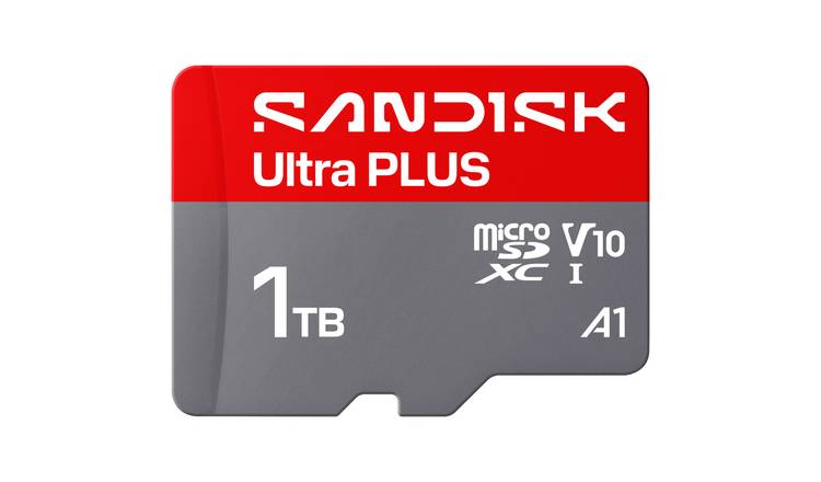 SanDisk Ultra PLUS 200MB/s microSDXC UHS-I Memory Card with Adaptor - 1TB