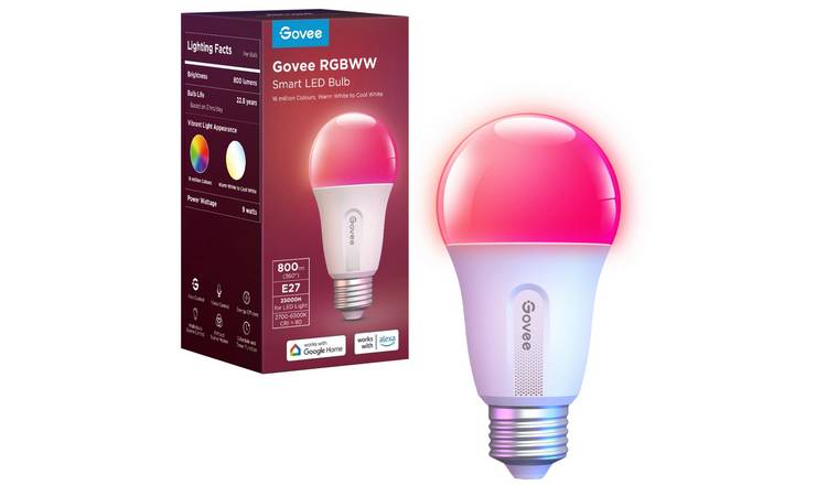 Govee E27 RGBWW 7.7W Smart LED Bulb - Pack of 1