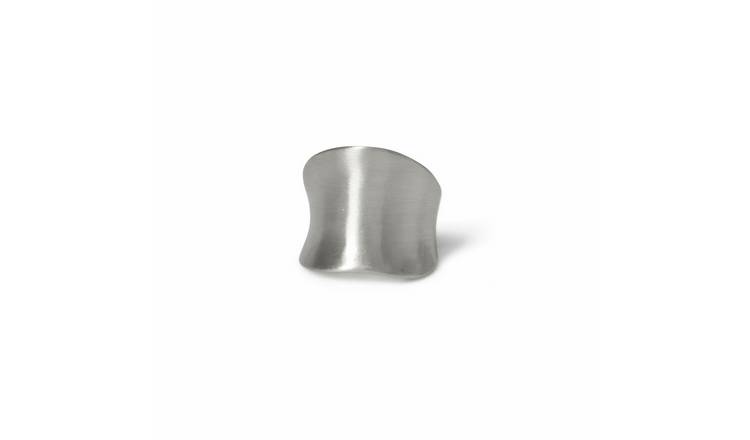 Freedom Silver Tone Brushed Chunky Ring - Small