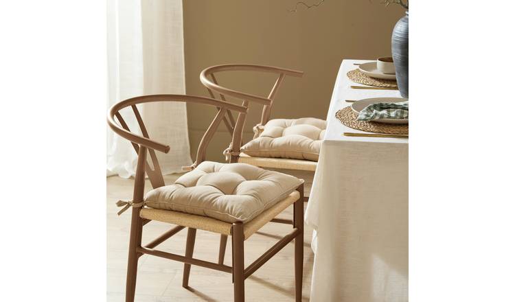 Yard Slub Cotton Linen Seat Pad 2 Pack - 40x40cm