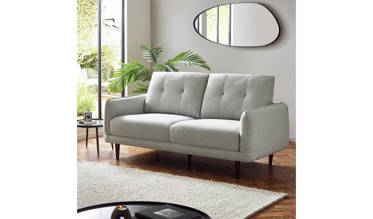 Julian Bowen Remy Fabric 3 Seater Sofa Metal Feet - Light Grey