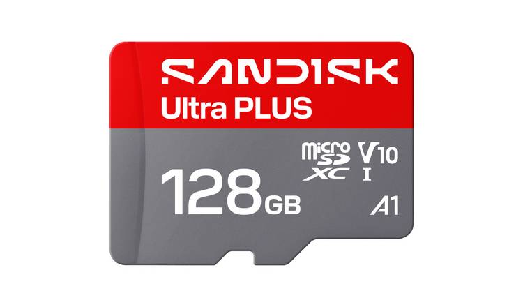 SanDisk Ultra PLUS 200MB/s microSDXC UHS-I Memory Card with Adaptor - 128GB