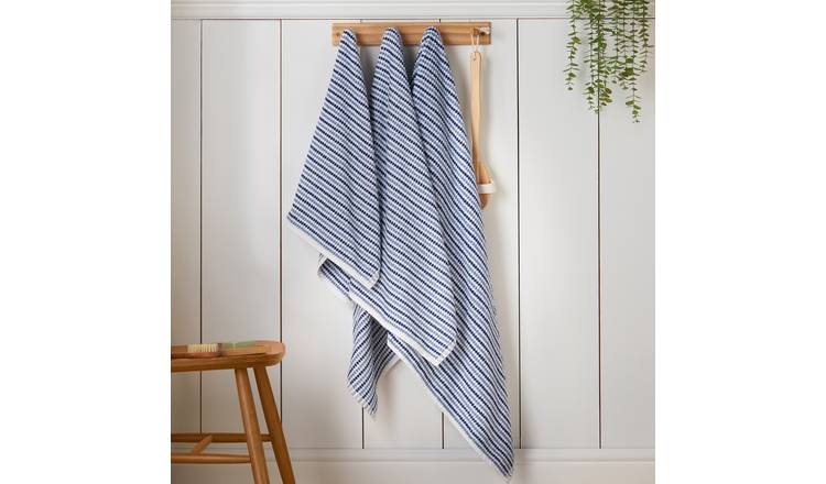 Catherine Lansfield Rice Weave Bath Sheet - Blue