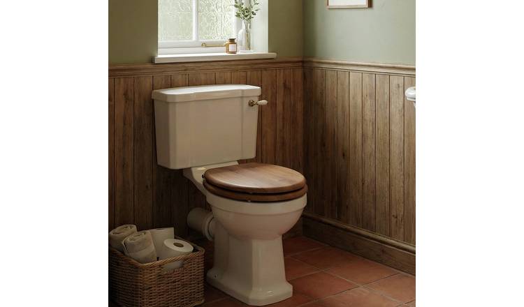 Aqualona Driftwood Moulded Wood Toilet Seat - Oak