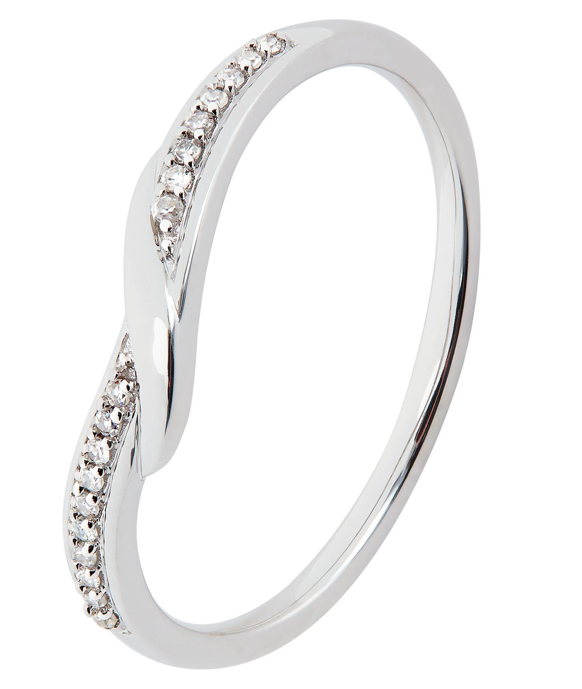 Buy Revere 9ct White Gold 0.05ct Diamond Wedding Band Ring - K  Womens 