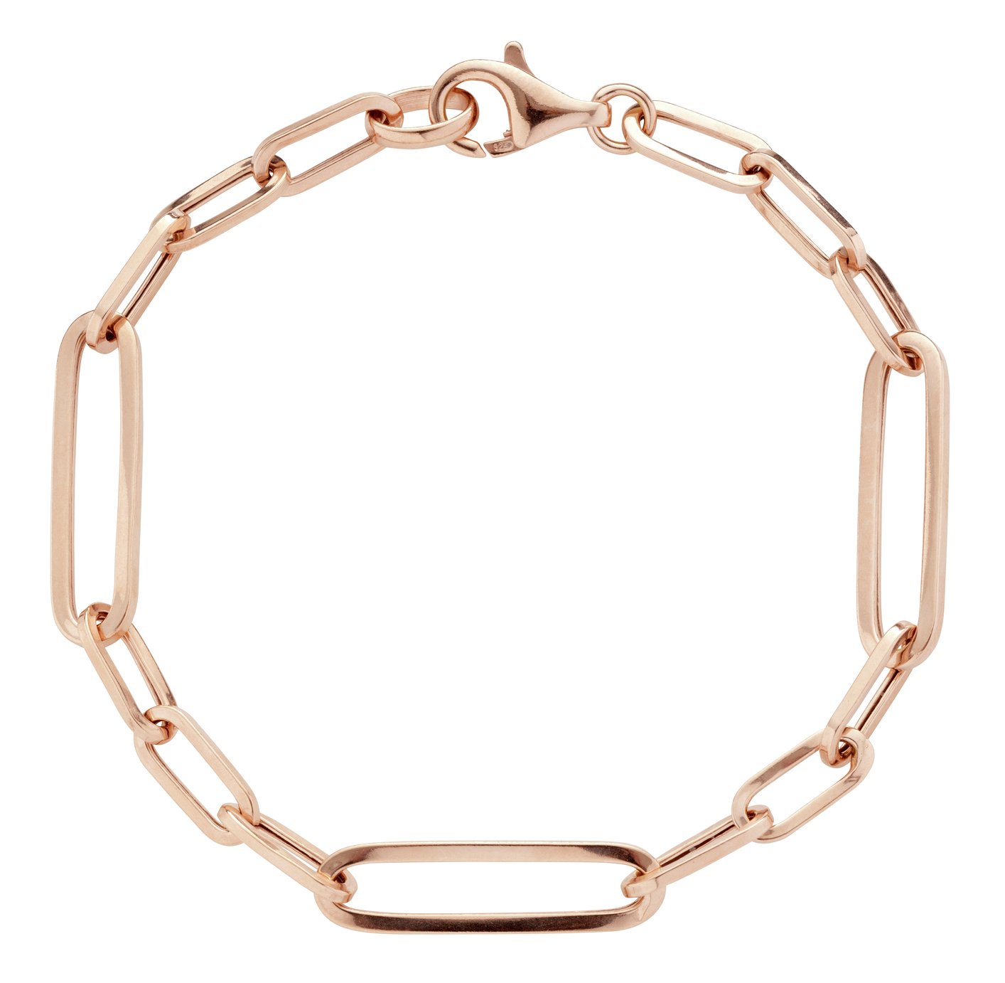 Revere 9ct Rose Gold Plated Polished Link Bracelet Review