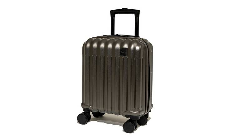 Rock 8 Wheel Hard Underseat Suitcase - Charcoal